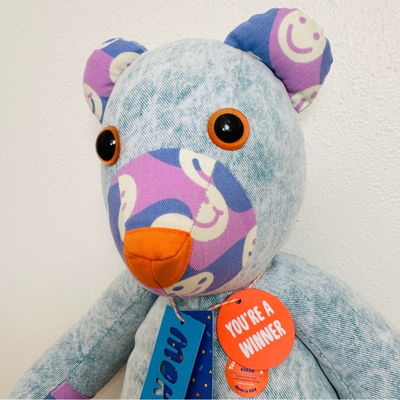 New Urban Outfitters Mokuyobi UO Exclusive Patcheork Denim Bear Plush Toy - Picture 10 of 12
